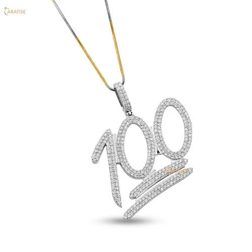 4.60 TDW Round Cut Diamond Custom Pendant 925 Silver