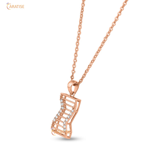 0.10 TDW Round Cut Diamond Custom Pendant 925 Silver