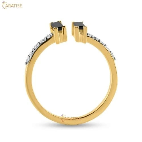 0.57 TDW F.B. Baguette & Round Cut Diamond Ring 925 Silver