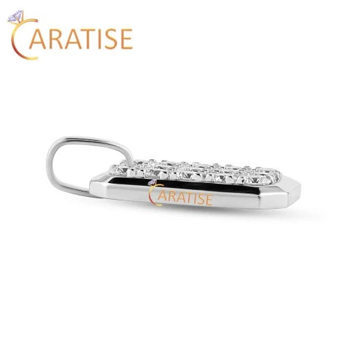 4.20 TDW Round Brilliant Cut Diamond Custom Pendant With Chain 925 Silver