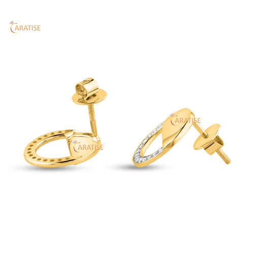 0.30 TDW Round Cut Diamond Earring 925 Silver