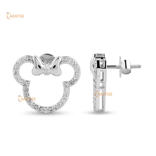 0.638 TDW Round Cut Diamond Earring 925 Silver