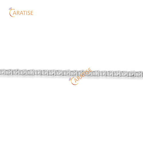 2.82 TDW Round Cut Diamond Tennis Bracelet 925 Silver