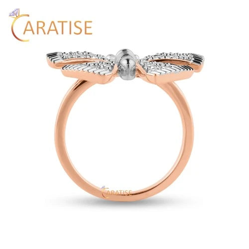 0.63 TDW Round Cut Diamond Engagement  Ring 925 Silver