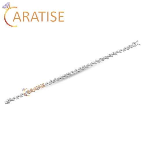 6.60 TDW Cushion Cut Diamond Tennis Bracelet 925 Silver