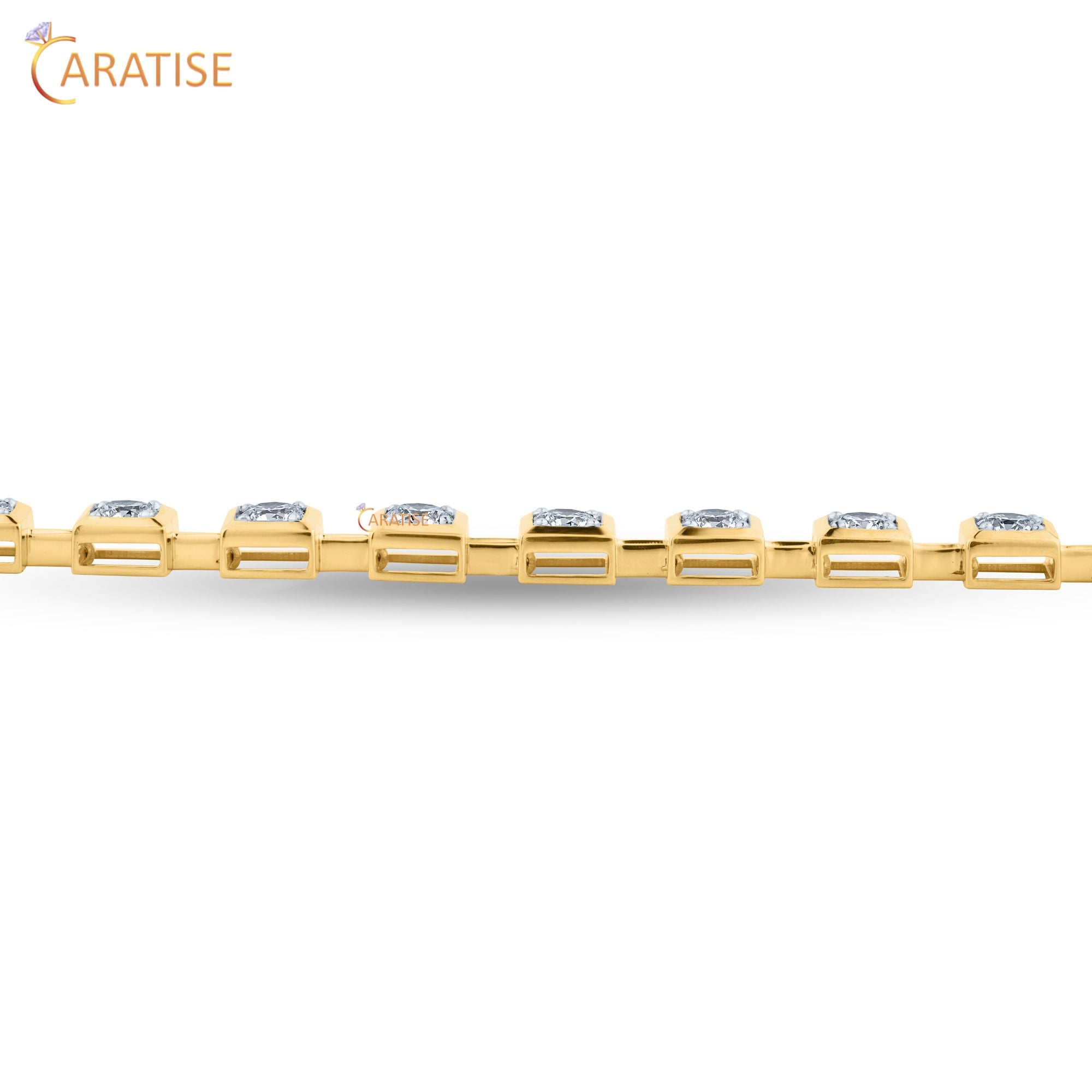 4.59 TDW Round Cut Diamond Charm Bracelet 925 Silver