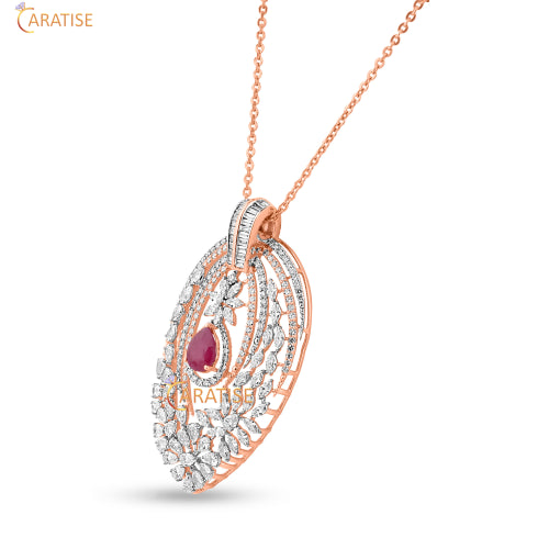 5.89 TDW F.P.Pear,Baguette,Marquise & Round Cut Diamond Pendant And Earring 925 Silver