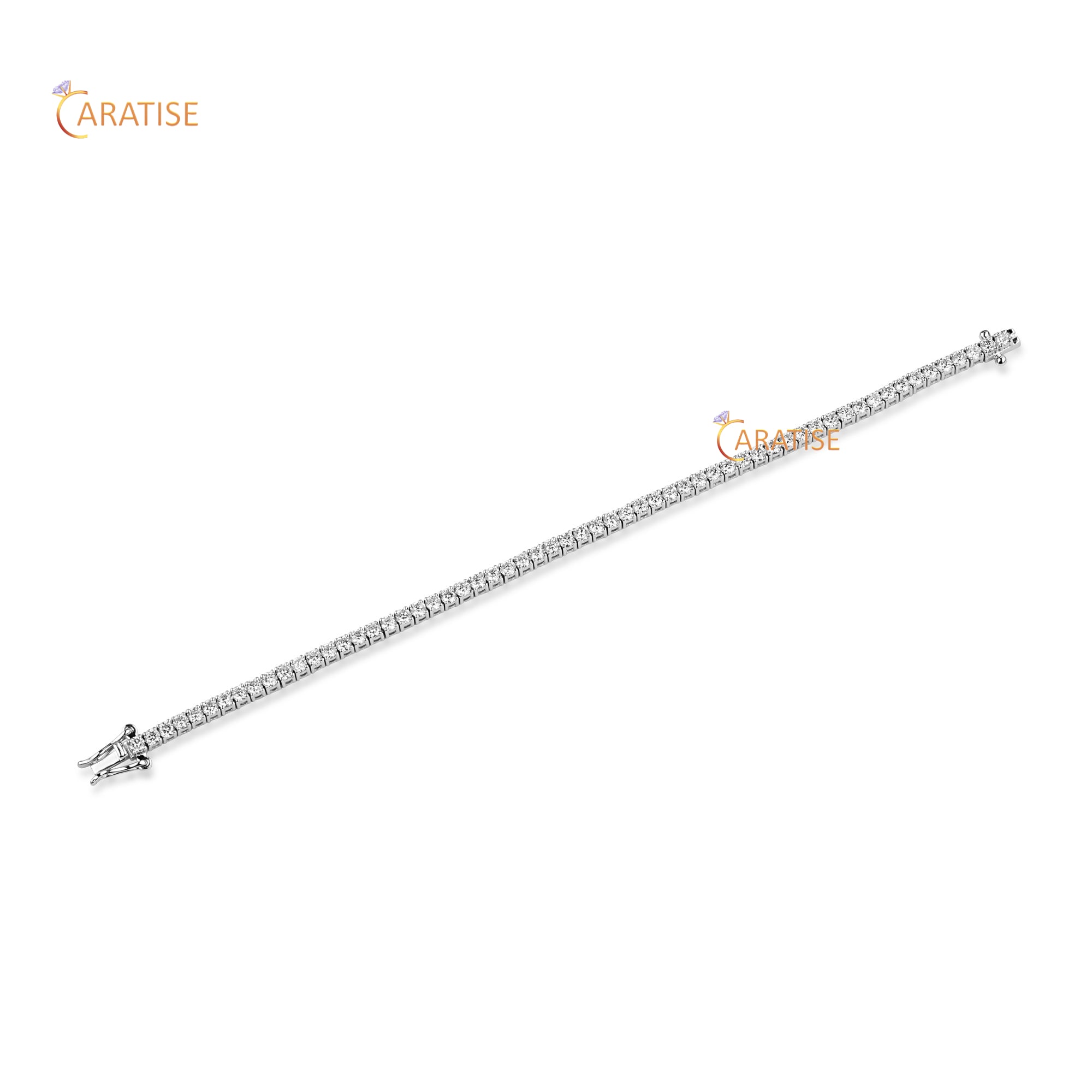 1.82 TDW Round Cut Diamond Tennis Bracelet 925 Silver