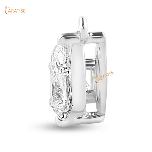 1.06 TDW Pear Diamond Solitaire Pendant 925 Silver