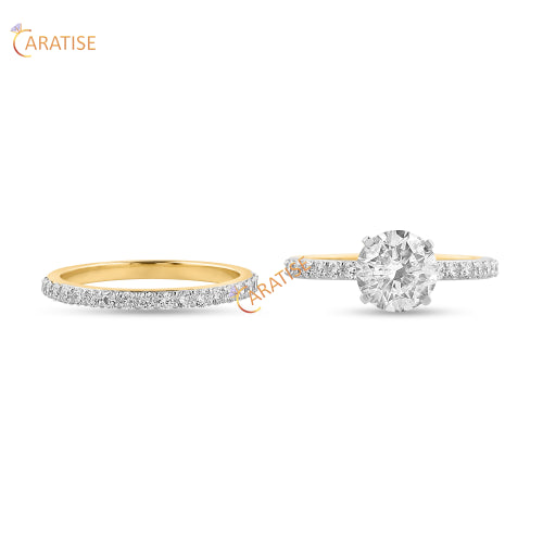 2.06 TDW Round Cut Diamond Ring wit Band 925 Silver