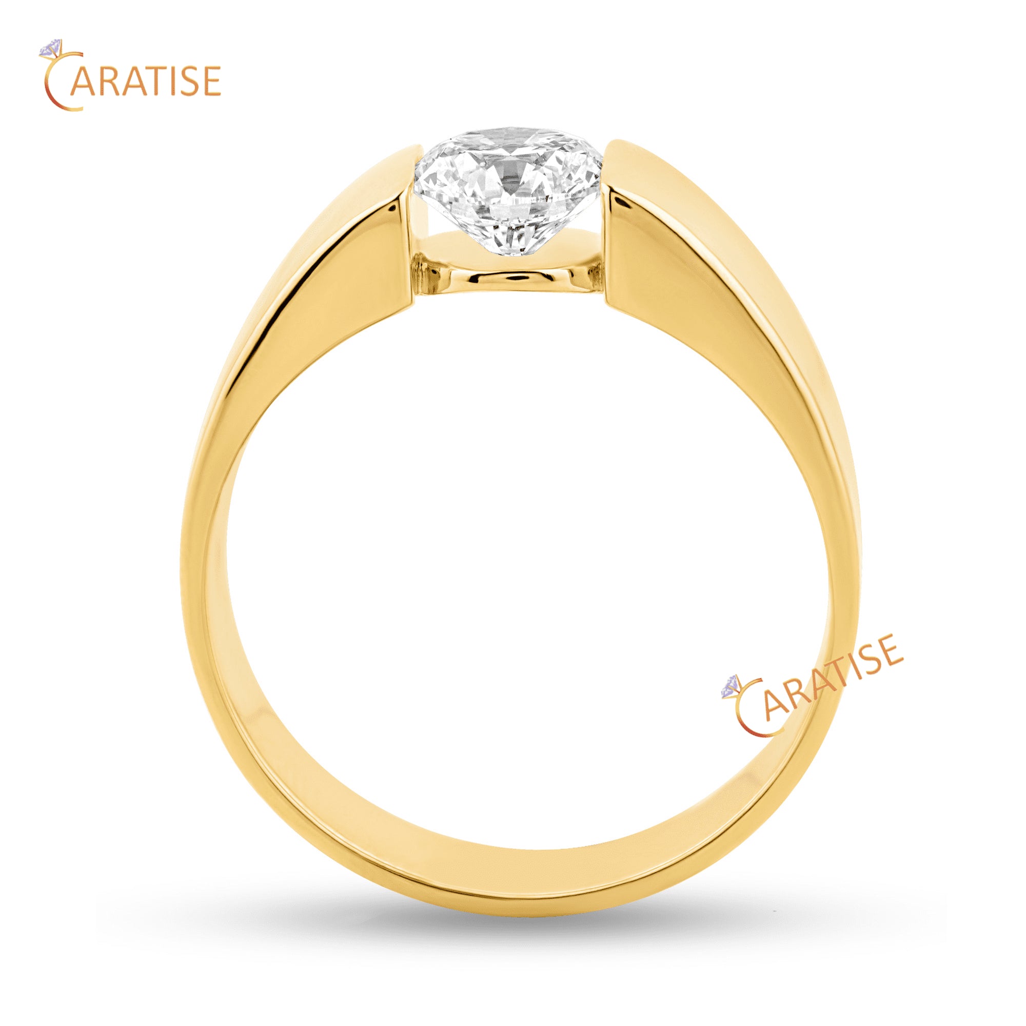1.40 TDW Round Cut Moissanite Diamond Men's Ring 925 Silver