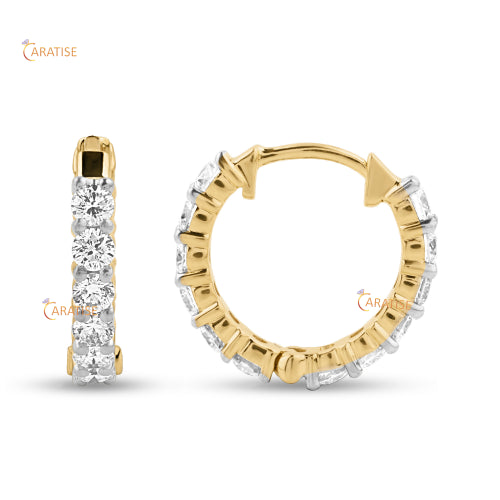 1.43 TDW Round Cut Diamond Earring 925 Silver