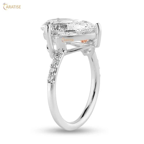 3.36 TDW F.P. Heart,Pear & Round Cut Moissanite Diamond Engagement Ring 925 Silver
