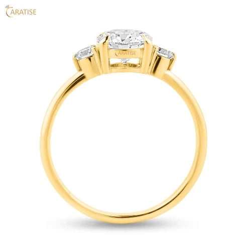 1.66 TDW  Round Cut Diamond Three Stone Ring 925 Silver