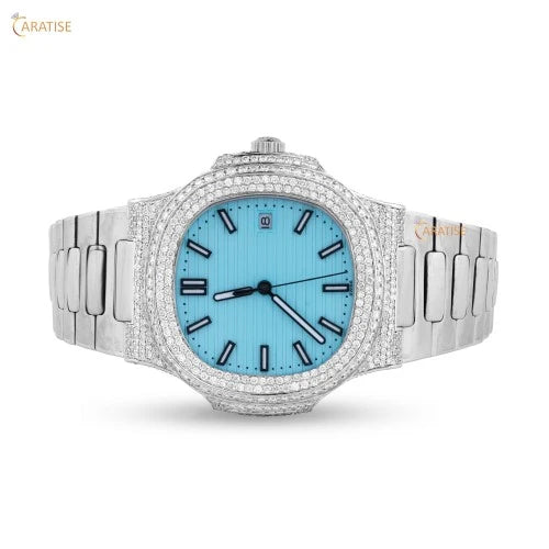 4.29 TDW Round Cut Moissanite Diamond Watch