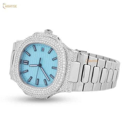 4.29 TDW Round Cut Moissanite Diamond Watch