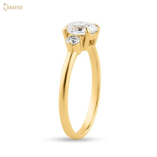 1.66 TDW  Round Cut Diamond Three Stone Ring 925 Silver