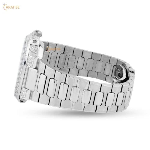 4.29 TDW Round Cut Moissanite Diamond Watch