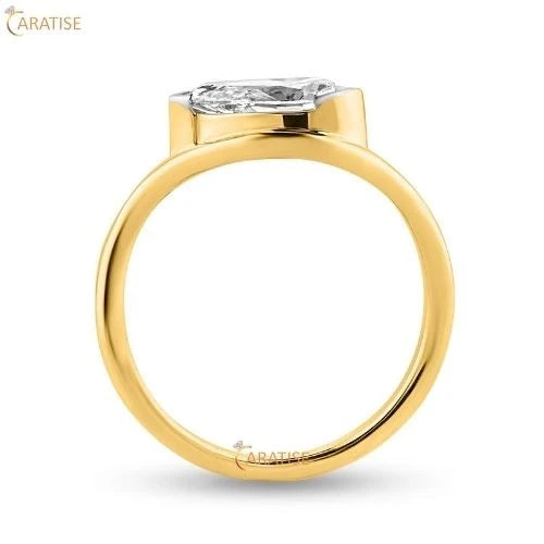 1.00 TDW Pear Cut Diamond Soliatire Ring  925 Silver