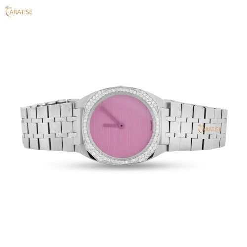 0.68 TDW Round Cut Diamond Watch Moissanite Diamond Watch