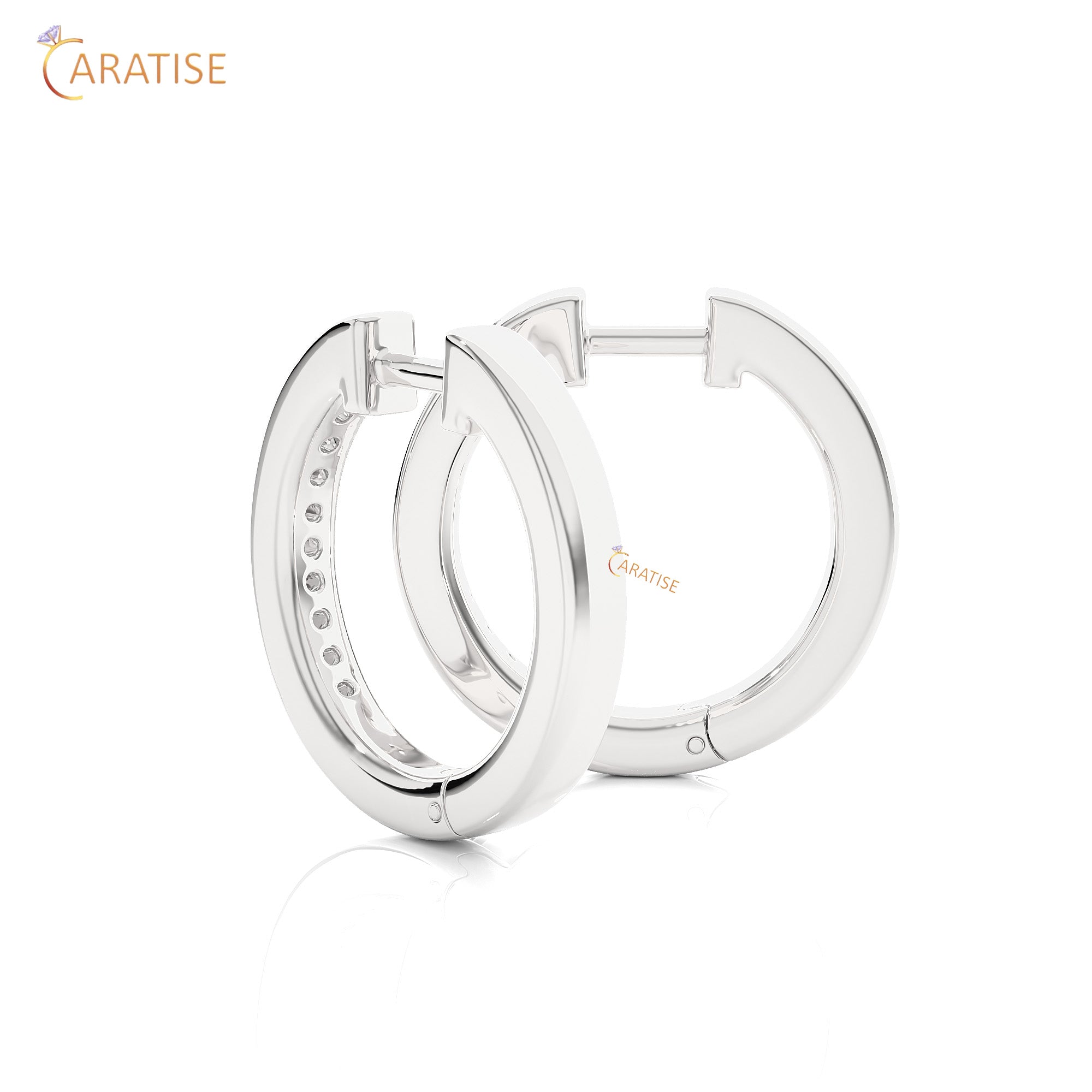 0.52 TDW Round Cut Moissanite Diamond Hoop Earring 925 Silver