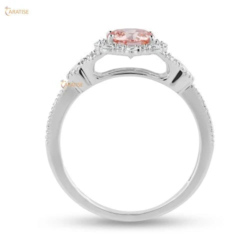 1.27 TDW Round Diamond Engagement Ring 925 Silver