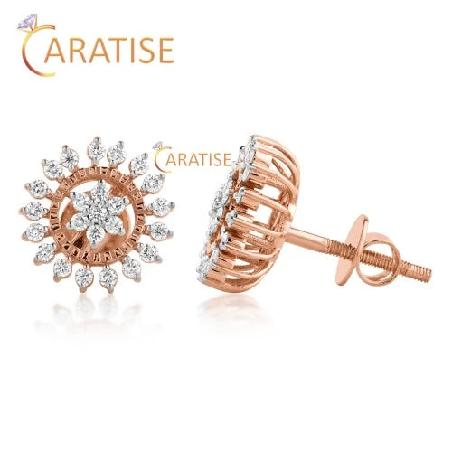 1.14 TDW Round Brilliant Cut Diamond Pendant & Earring 925 Silver