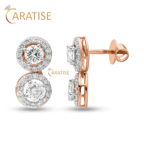 14.17 TDW Round Cut Diamond Necklace 925 Silver