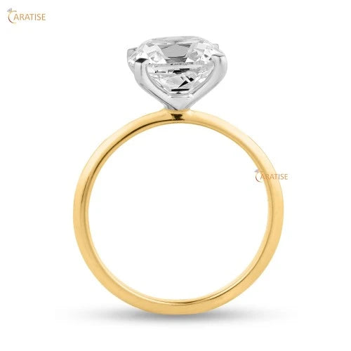 3.05 TDW Cushion Cut Diamond Solitaire Ring 925 Silver