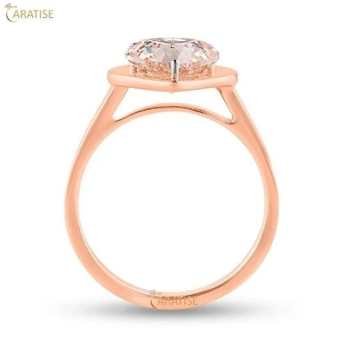 1.52 TDW F.P. Heart Cut Diamond Solitaire Ring 925 Silver