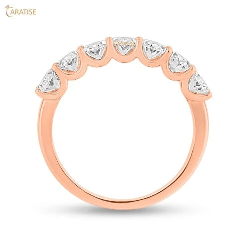 2.10 TDW Oval Cut Diamond Eternity Band Ring 925 Silver