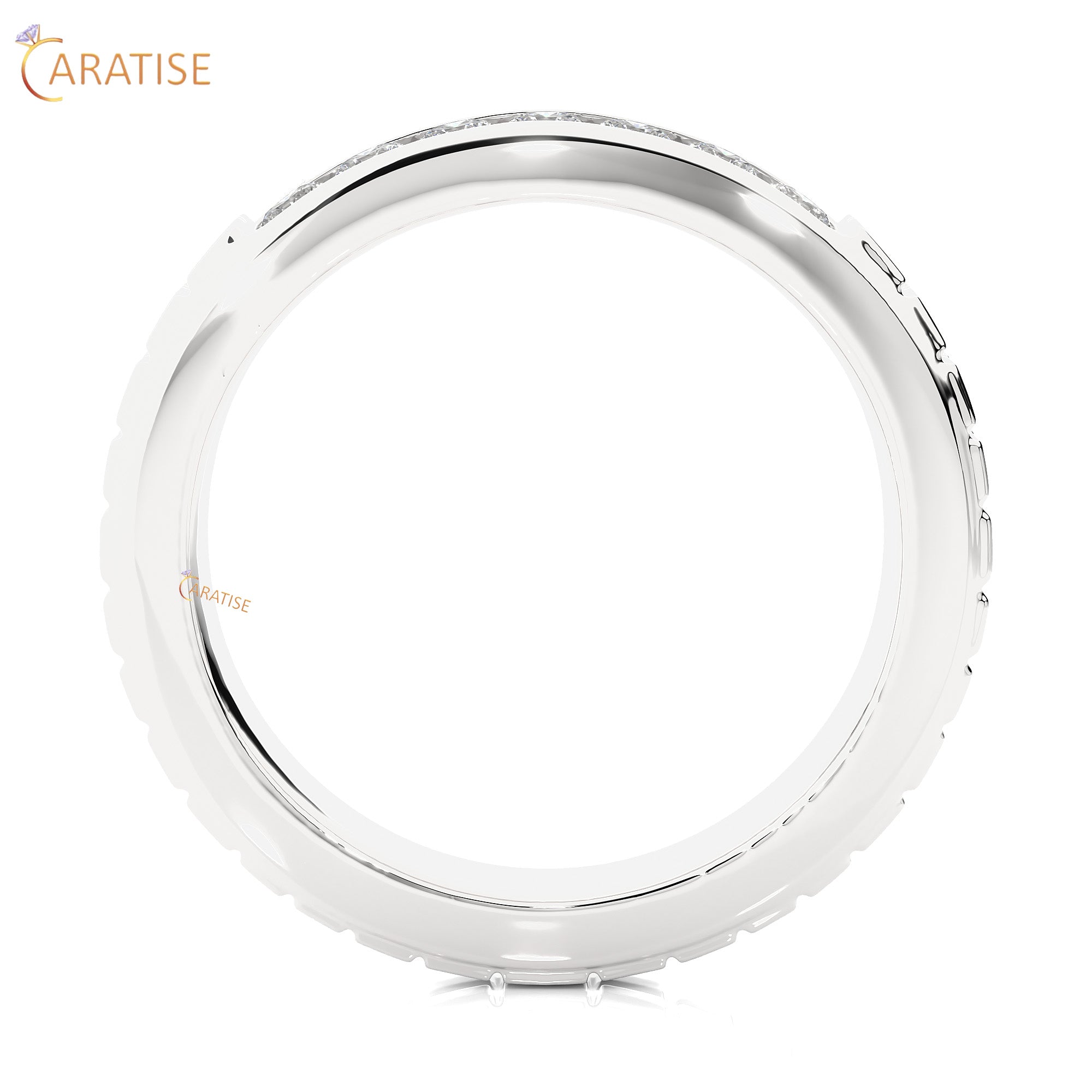 0.82 TDW Round Cut Mossiante Diamond Women's Band Ring