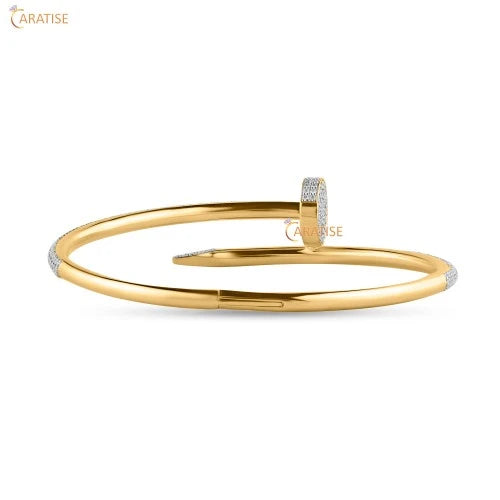 2.837 TDW Round Cut Diamond Bangle Bracelet 925 Silver