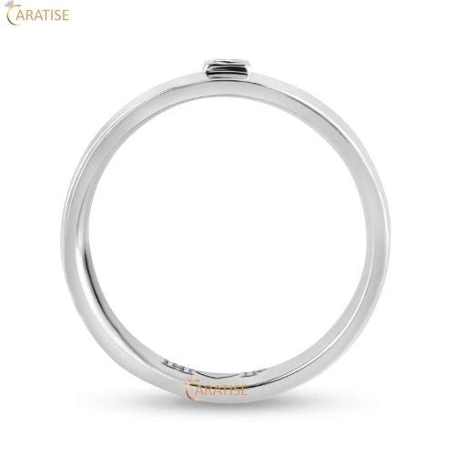 0.12 TDW Princess Cut Diamond Men's Band 925 Silver