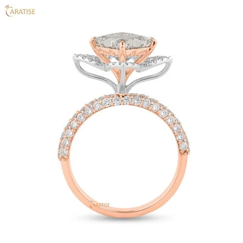 1.98 TDW Cushion & Round Cut Diamond Halo Ring 925 Silver