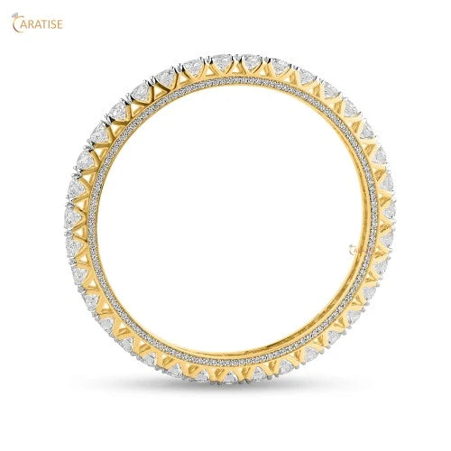 39.78 TDW Round Diamond Bangle 925 Silver