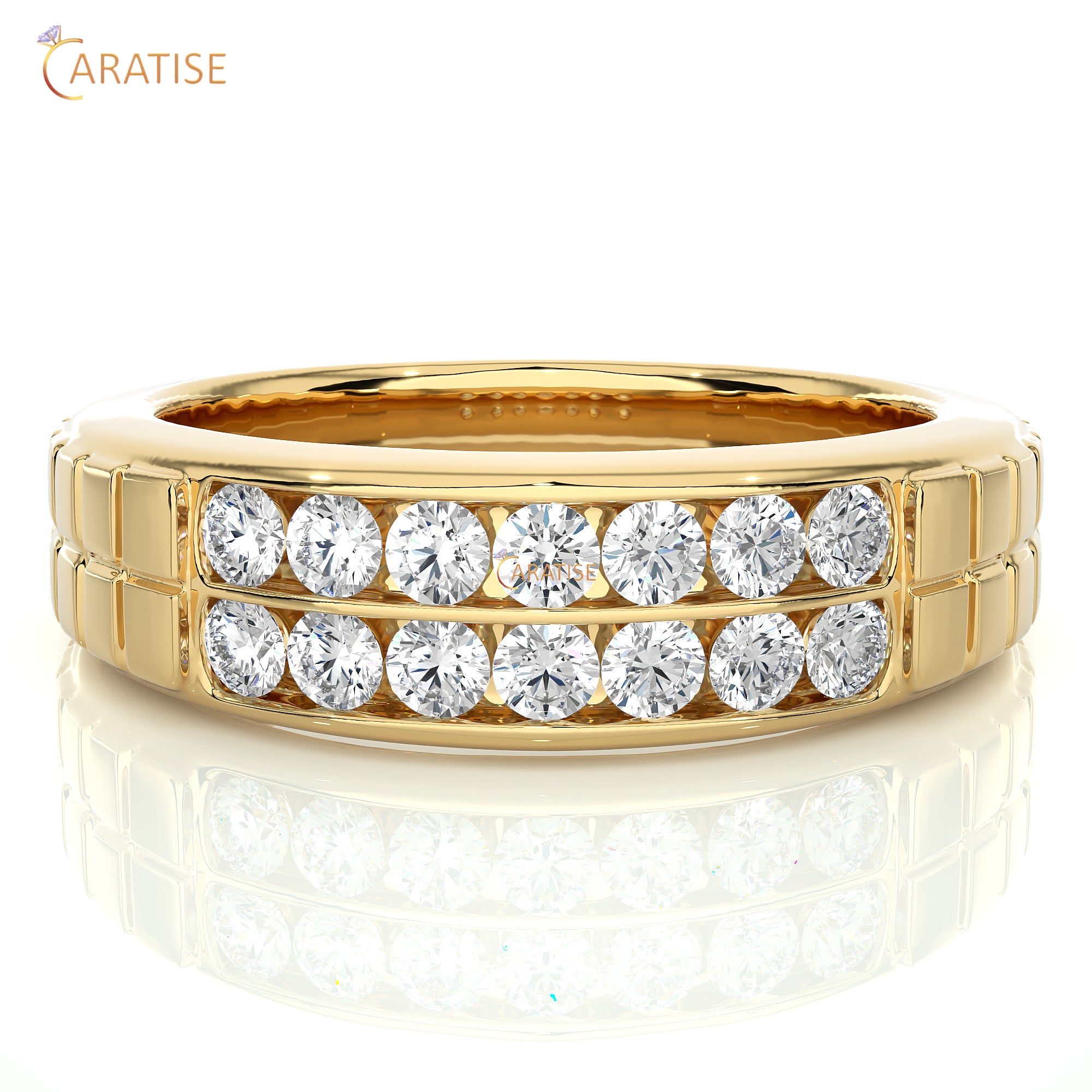 0.82 TDW Round Cut Mossiante Diamond Women's Band Ring