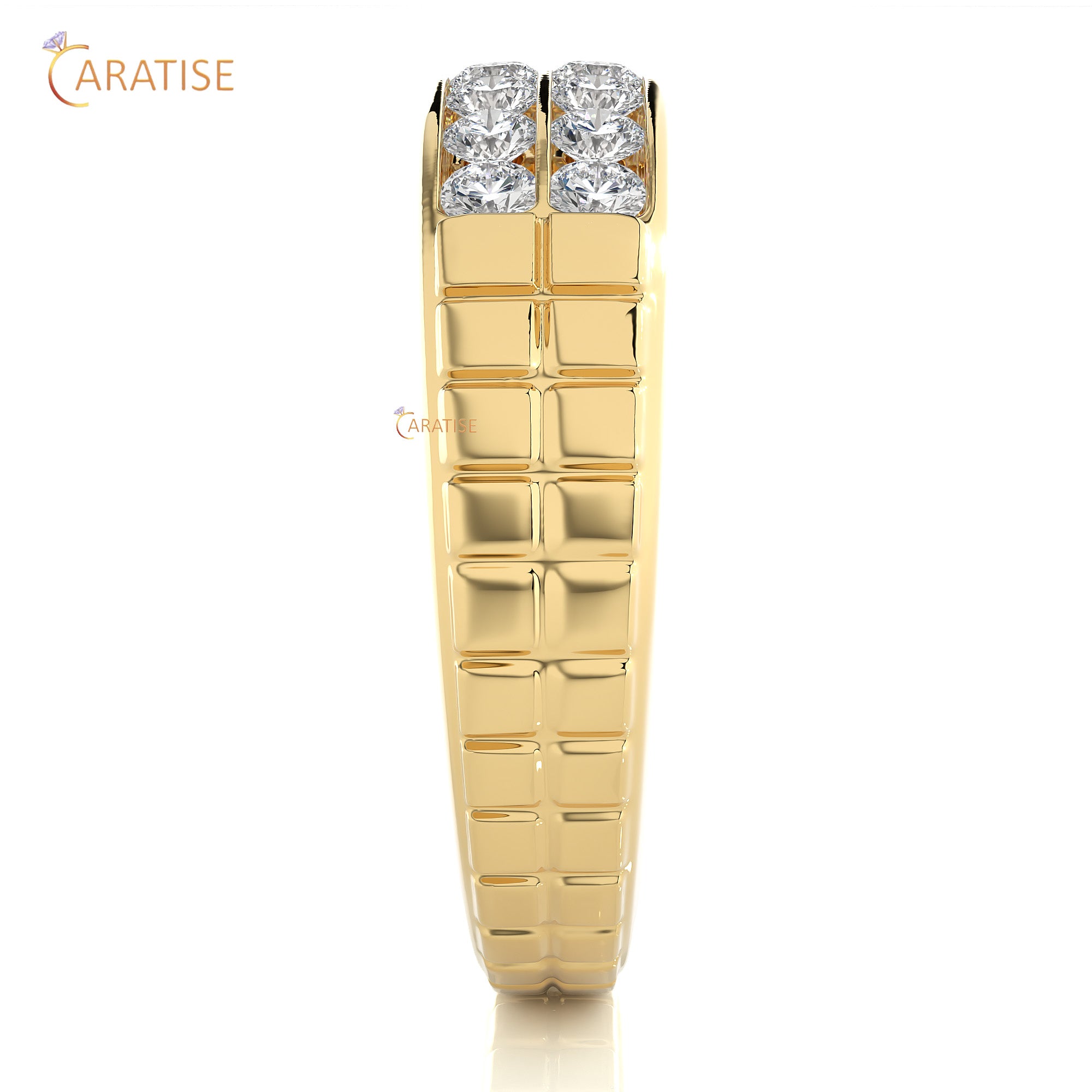 0.82 TDW Round Cut Mossiante Diamond Women's Band Ring