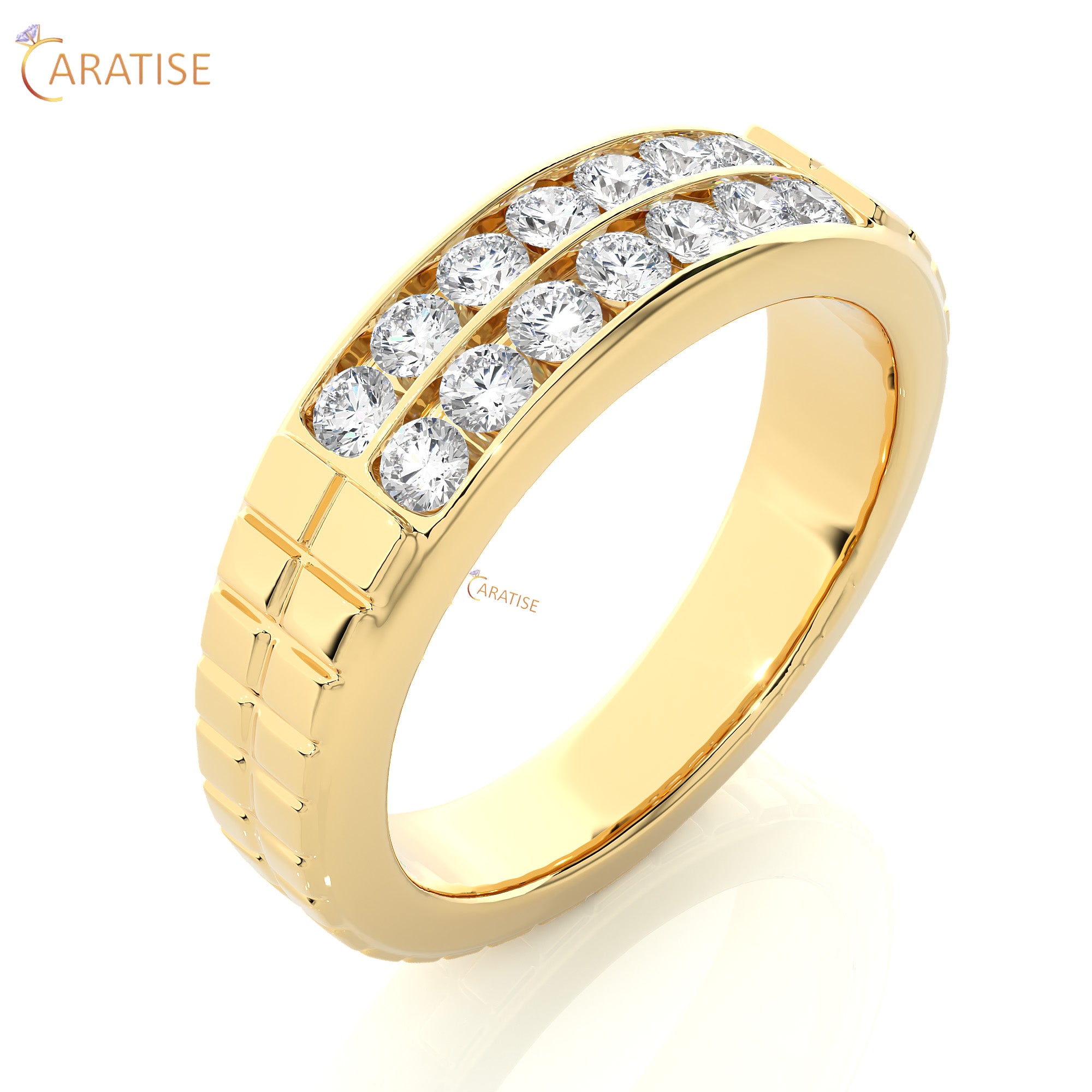 0.82 TDW Round Cut Mossiante Diamond Women's Band Ring