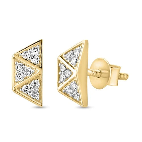 0.216 TDW Round Cut Diamond Earring 925 Silver