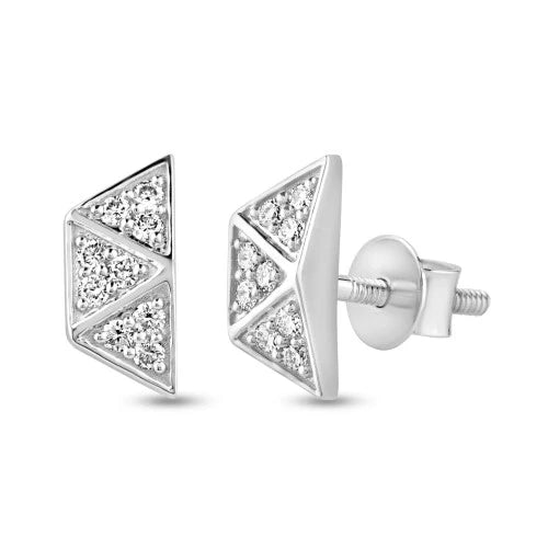 0.216 TDW Round Cut Diamond Earring 925 Silver