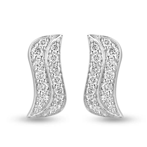 0.31 TDW Round Cut Diamond Earring 925 Silver