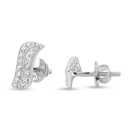 0.31 TDW Round Cut Diamond Earring 925 Silver