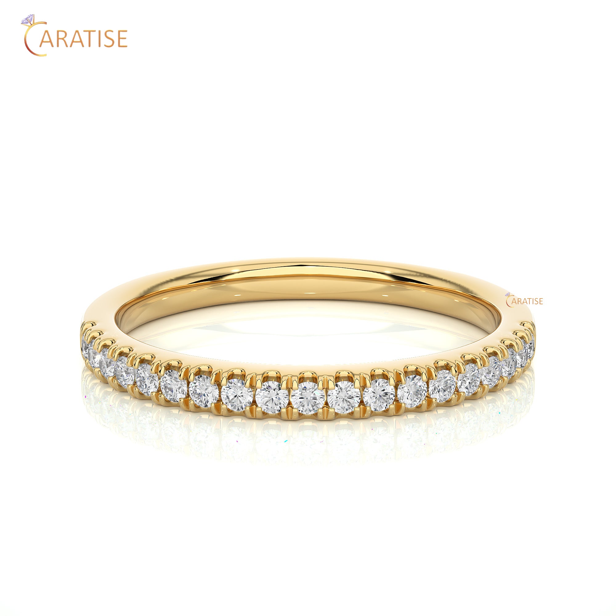 0.20 TDW Round Cut Moissanite Diamond Band Ring 925 Silver