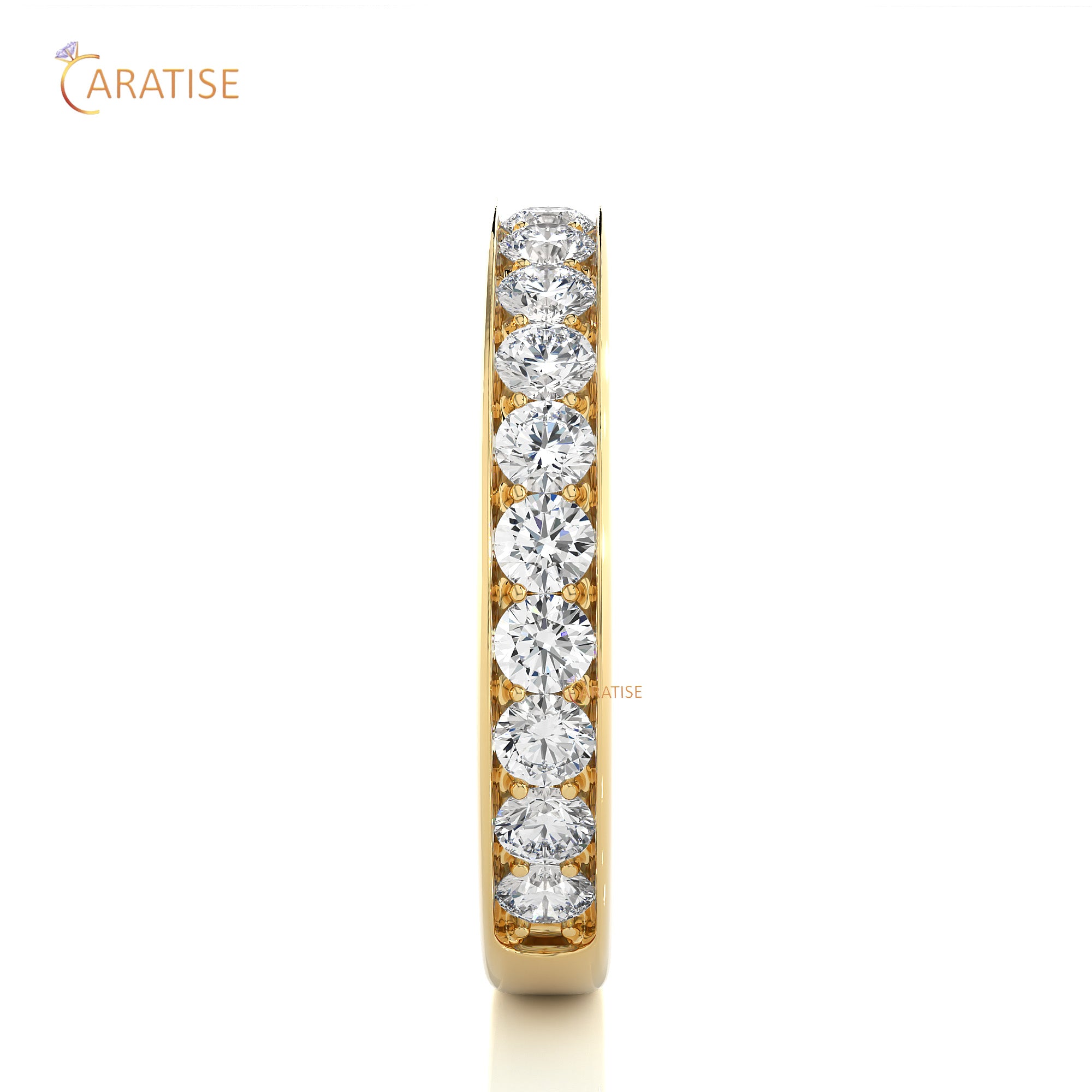 1.12 TDW Round Cut Moissanite Diamond Band Ring 925 Silver