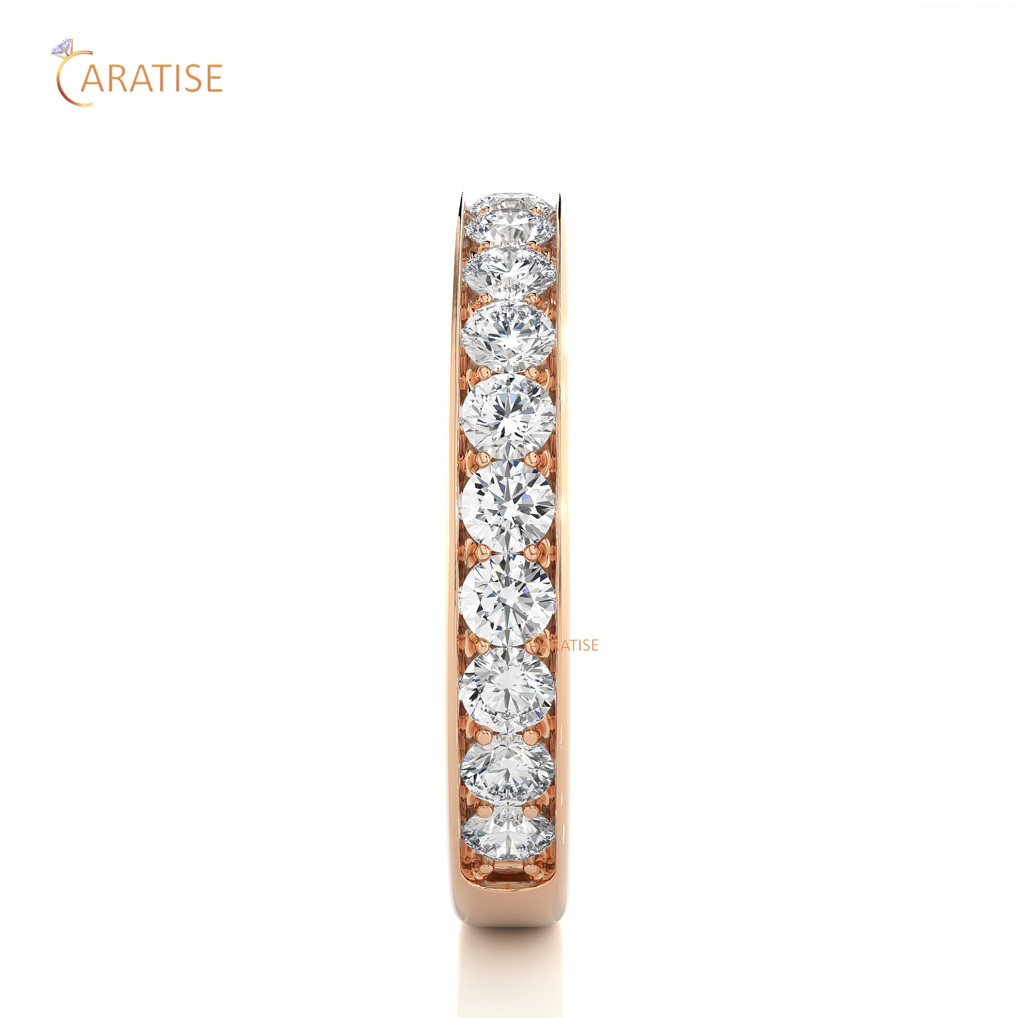 1.12 TDW Round Cut Moissanite Diamond Band Ring 925 Silver