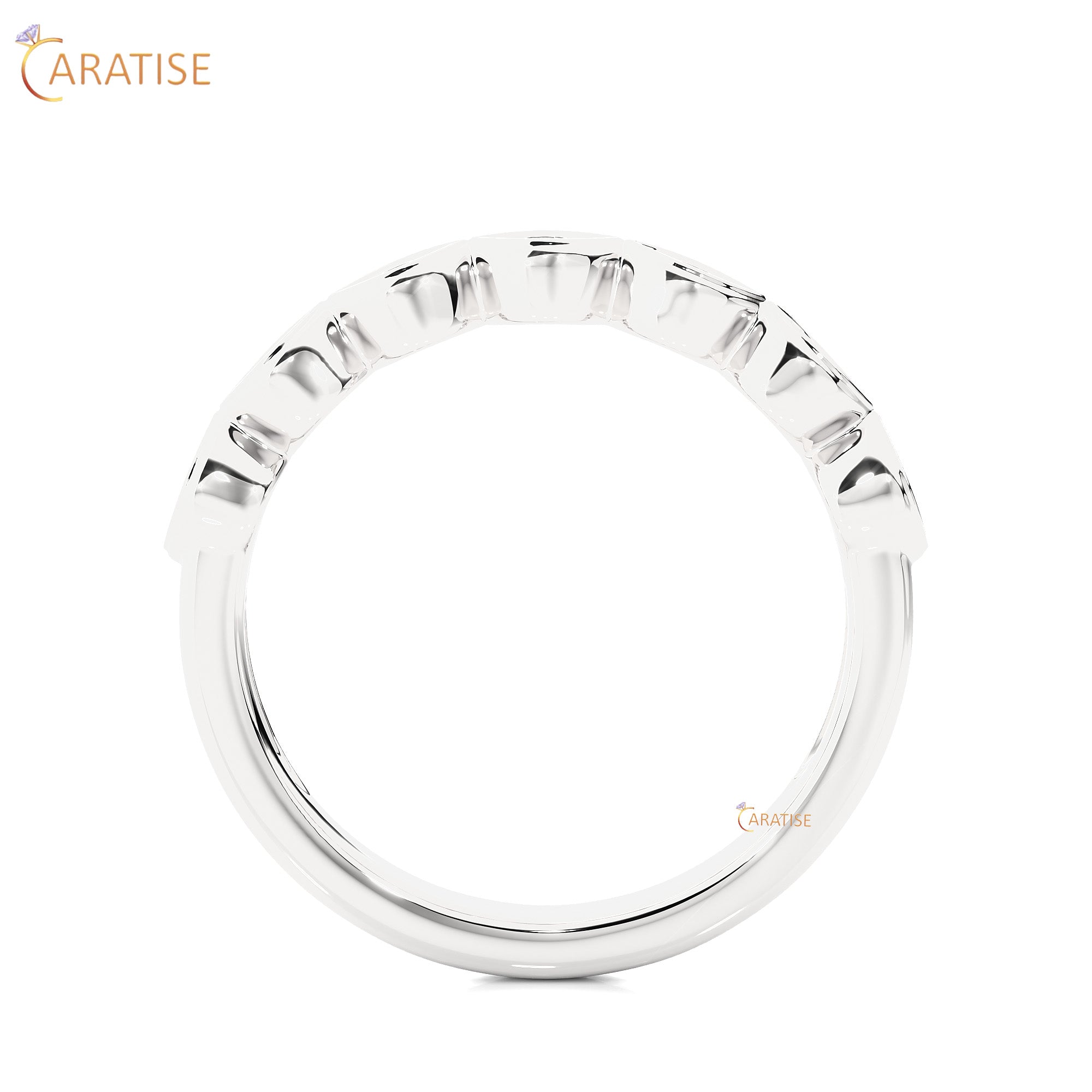 0.21 TDW Round Cut Moissanite Diamond Band Ring 925 Silver