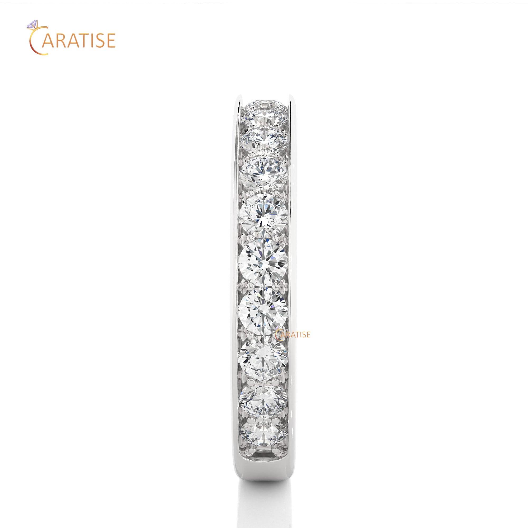 1.12 TDW Round Cut Moissanite Diamond Band Ring 925 Silver