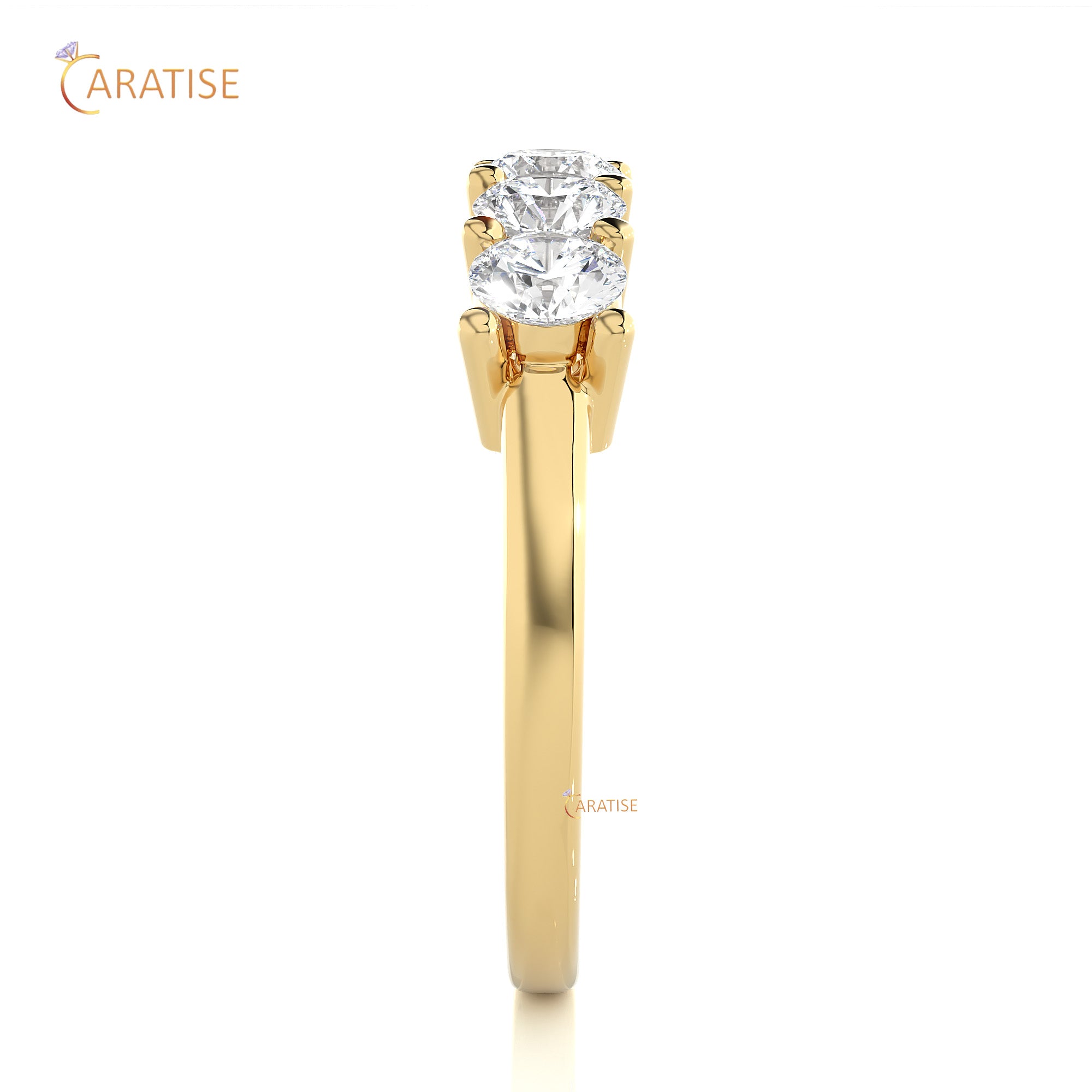 0.52 TDW Round Cut Moissanite Diamond Band Ring 925 Silver