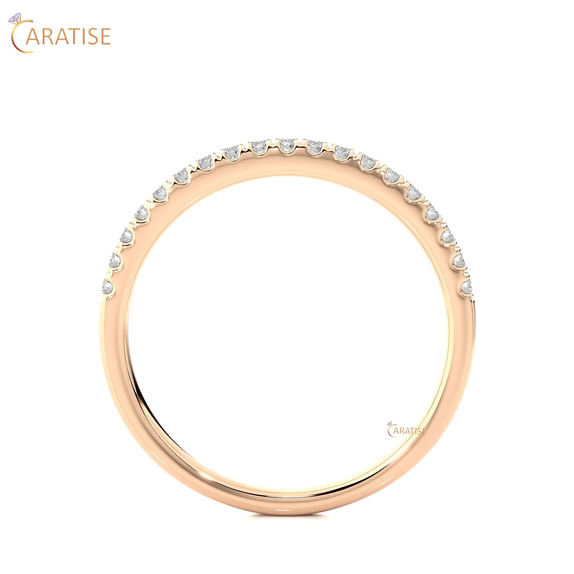 0.20 TDW Round Cut Moissanite Diamond Band Ring 925 Silver